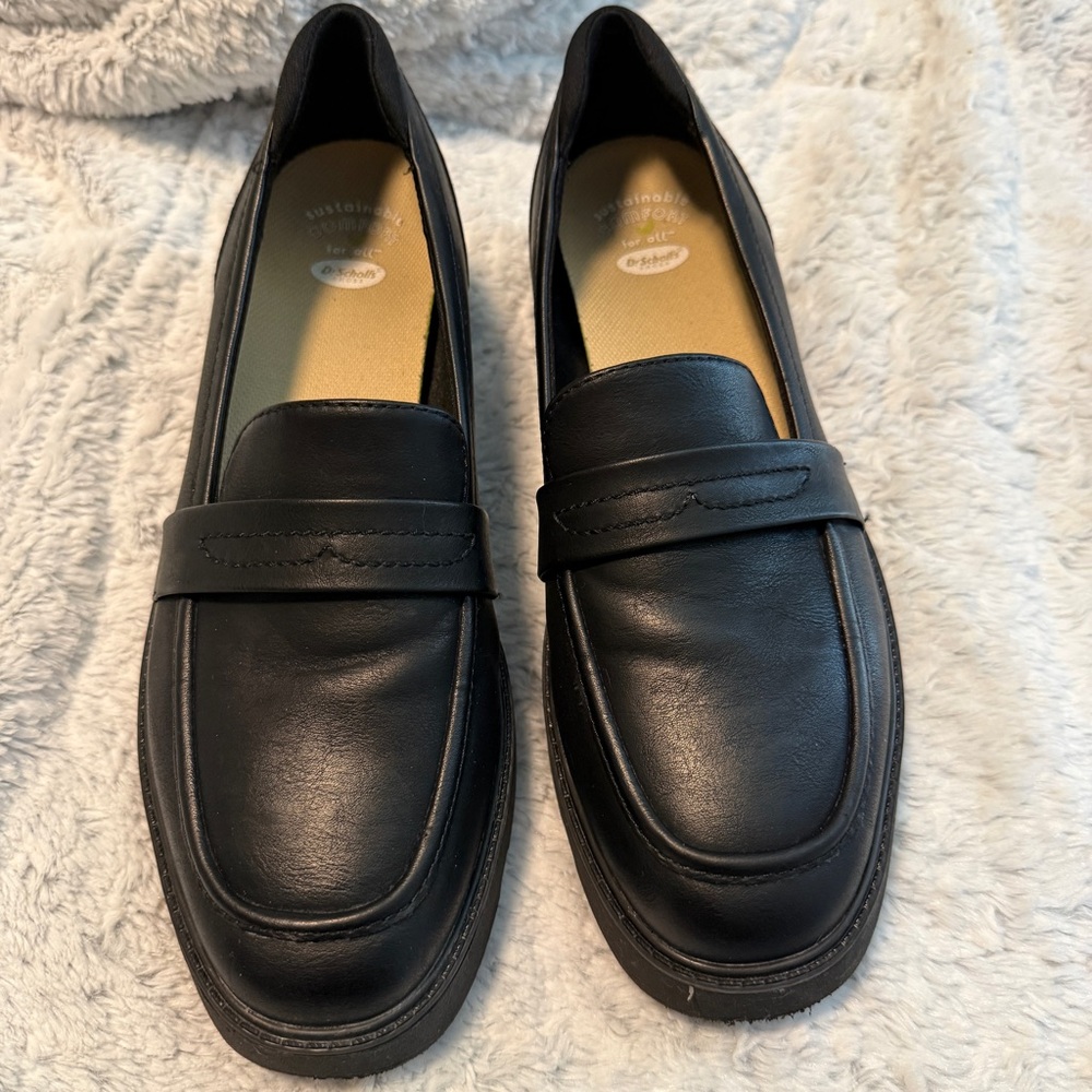 Dr. Scholl's Black Leather Penny Loafers
